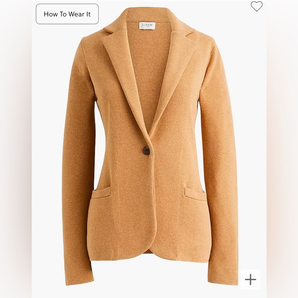 NWOT J. Crew Schoolboy Sweater Blazer in Camel (Heather Acorn) - XXL (size 18) - Picture 6 of 9